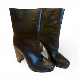 Theory Black Size 38.5 EUR 8 US Leather Ankle Boots